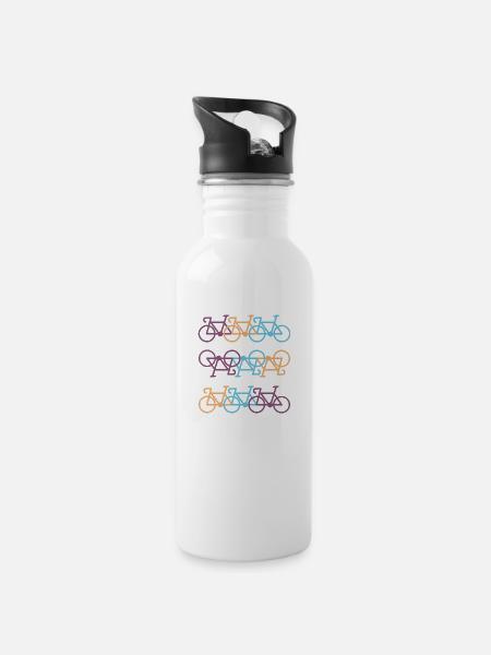 Fahrrad - Trinkflasche mit integriertem Trinkhalm - Weiß