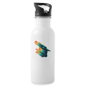 vintage basketball - Water bottle with straw - white - Right