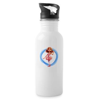 Ballet girl blue - Water bottle with straw - white - Right