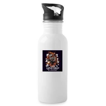 Tiger United we stand together - Water bottle with straw - white - Right