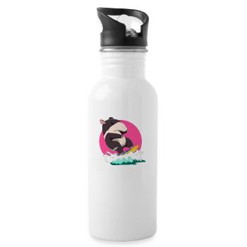 Surfing Surf Tapir Loco Animal Squad - Trinkflasche mit integriertem Trinkhalm - Weiß - Rechts