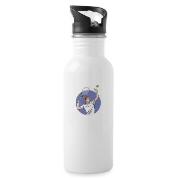 Coole Kerle spielen Tennis Spieler Tennisschläger - Trinkflasche mit integriertem Trinkhalm - Weiß - Rechts