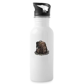 Backpack / Outdoor / Travel / Adventure / Hiking - Water bottle with straw - white - Right