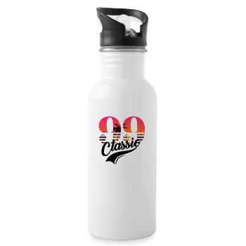 Jahrgang 1999-99th Anniversary - Trinkflasche mit integriertem Trinkhalm - Weiß - Rechts