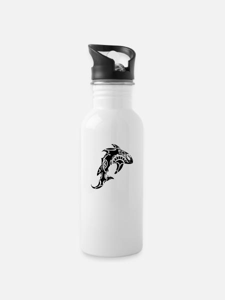 Orca - Trinkflasche mit integriertem Trinkhalm - Weiß