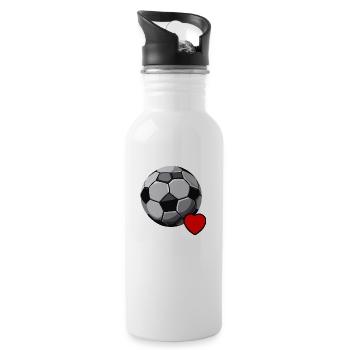 Love Football - Water bottle with straw - white - Right