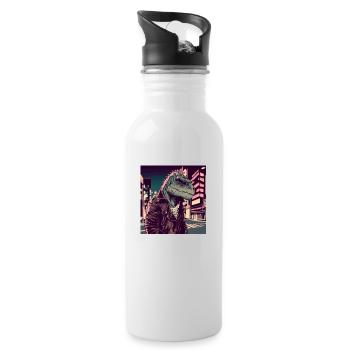 Dinosaure Japon Japon - Gourde avec paille intégrée - blanc - Droite