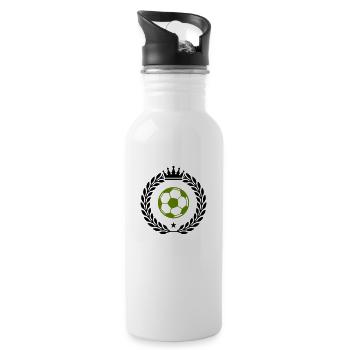 fußball wappen - Trinkflasche mit integriertem Trinkhalm - Weiß - Rechts