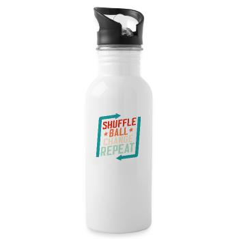 Shuffle, Ball, Change, Repeat Tap Dancer Tap Dance - Trinkflasche mit integriertem Trinkhalm - Weiß - Rechts