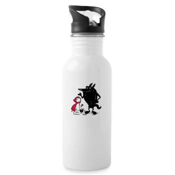 Rotkäppchen - Trinkflasche mit integriertem Trinkhalm - Weiß - Rechts