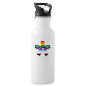 blockedTitle - Trinkflasche mit integriertem Trinkhalm - Weiß - Rechts