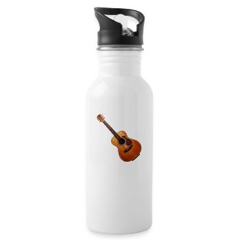 Gitarre 2 - Trinkflasche mit integriertem Trinkhalm - Weiß - Rechts