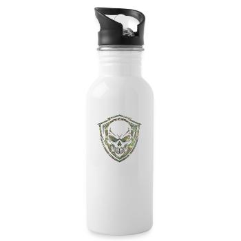 Army War Military Uniform Force Soldier Camouflage - Water bottle with straw - white - Right