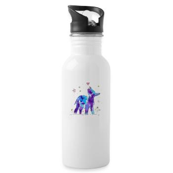 Gute Laune Esel - Trinkflasche mit integriertem Trinkhalm - Weiß - Rechts
