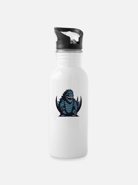Tyrannosaurus Rex Logo - Gourde avec paille intégrée - blanc