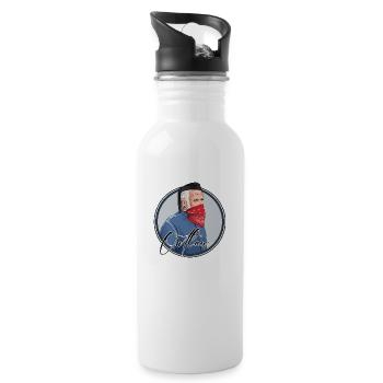 Rieser Grantler // Illustration - Trinkflasche mit integriertem Trinkhalm - Weiß - Rechts