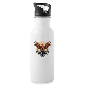 Tyrolean eagle loyal to the state of Tyrol, golden eagle - Water bottle with straw - white - Right