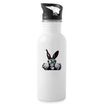 Pâques Hase_05 - Gourde avec paille intégrée - blanc - Droite