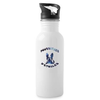 Bulldogge Sternenstaub - Trinkflasche mit integriertem Trinkhalm - Weiß - Rechts
