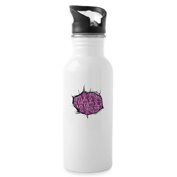 Statement Quote Laughter is the best medicine - Water bottle with straw - white - Right