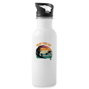 Enjoy your Life - Enjoy Your Life Gift - Water bottle with straw - white - Right