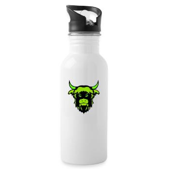 buffalo bull - Water bottle with straw - white - Right