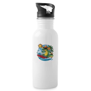 Drôle cool alligator surfs - Gourde avec paille intégrée - blanc - Droite