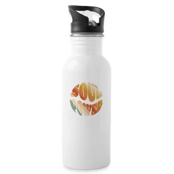 Soul Power - 70s Style - Trinkflasche mit integriertem Trinkhalm - Weiß - Rechts