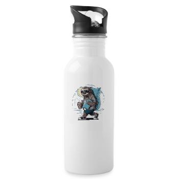 Sloth Sleepwalker - Trinkflasche mit integriertem Trinkhalm - Weiß - Rechts