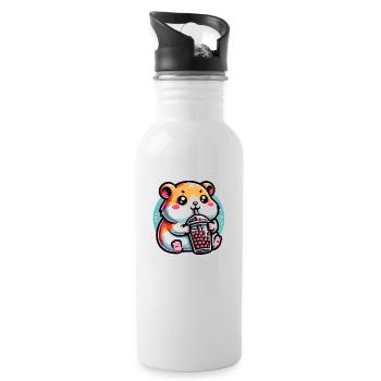 Bubble Tea Hamster Boba Tea Kawaii Cadeau - Gourde avec paille intégrée - blanc - Droite