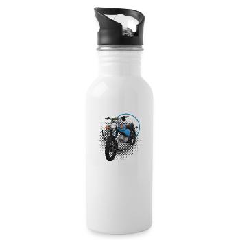 S51 (hellblau) // Illustration - Trinkflasche mit integriertem Trinkhalm - Weiß - Rechts