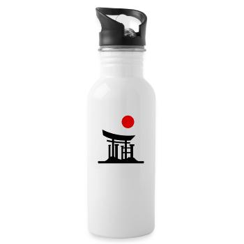 Silhouette de la porte du Japon 01 - Gourde avec paille intégrée - blanc - Droite