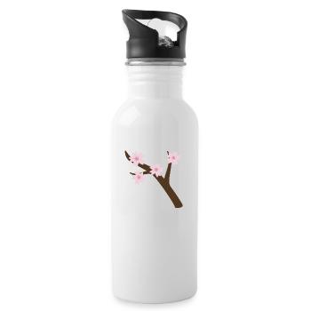 Branche de Sakura - Gourde avec paille intégrée - blanc - Droite