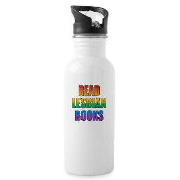 Read Lesbian Books - Water bottle with straw - white - Right