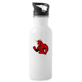 stier - Trinkflasche mit integriertem Trinkhalm - Weiß - Rechts