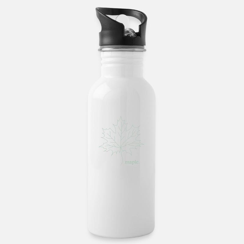 maple. - Trinkflasche mit integriertem Trinkhalm - Weiß