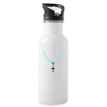 kreuzkette 02 - Trinkflasche mit integriertem Trinkhalm - Weiß - Rechts