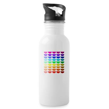 Rainbow smiles - Water bottle with straw - white - Right