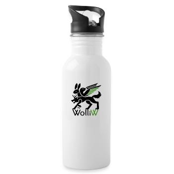 WolliW - Wolli Wolpertinger from Bavaria - Water bottle with straw - white - Right