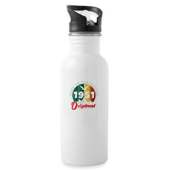 Vintage Geburtstag 1951 - Retro Geschenkidee 1951 - Trinkflasche mit integriertem Trinkhalm - Weiß - Rechts