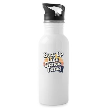 Cowboy-Style für Line Dance Fans - Trinkflasche mit integriertem Trinkhalm - Weiß - Rechts
