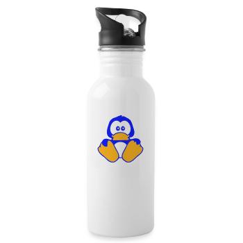 Cute Penguin Baby Child Toddler Shy - Water bottle with straw - white - Right