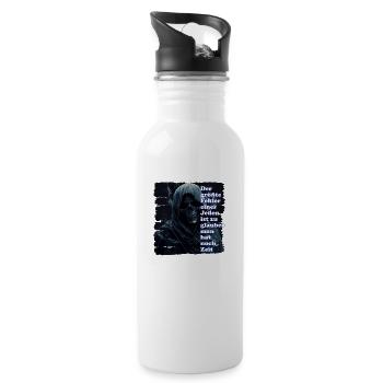 Time is our most precious asset. - Water bottle with straw - white - Right