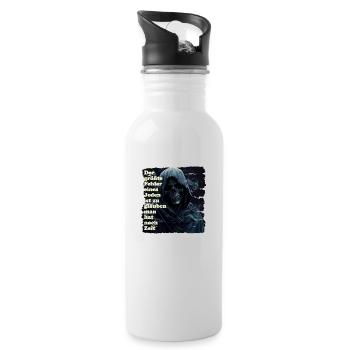 Life is finite - Water bottle with straw - white - Right