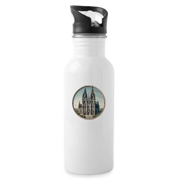 Cologne Cathedral - Water bottle with straw - white - Right