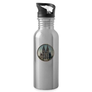 Kölner Dom - Trinkflasche mit integriertem Trinkhalm - Lightsilver - Rechts
