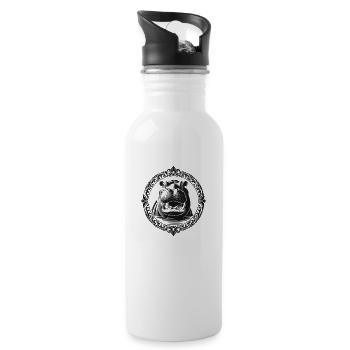 Nilpferd - Trinkflasche mit integriertem Trinkhalm - Weiß - Rechts