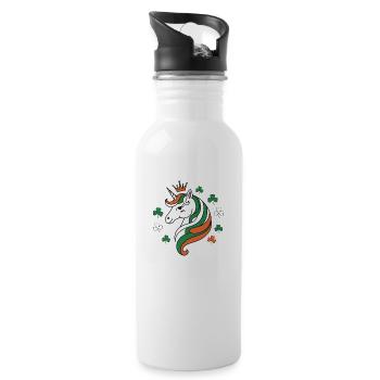 Licorne de la Saint-Patrick - Gourde avec paille intégrée - blanc - Droite