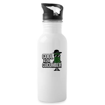 Cool As A Cucumber - Water bottle with straw - white - Right
