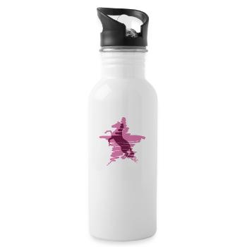 Star Horse - Trinkflasche mit integriertem Trinkhalm - Weiß - Rechts